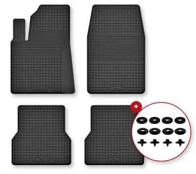 Image de Tapis de sol en caoutchouc pour Citroen C4 III 2020- (hayon) – 4 pièces, noirs, semi-universel, adapté
