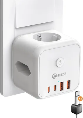 Produktbild von Steckdosenleiste ohne Kabel 3680 W/16 A mit 2x USB-A und 1x USB-C Anschluss
