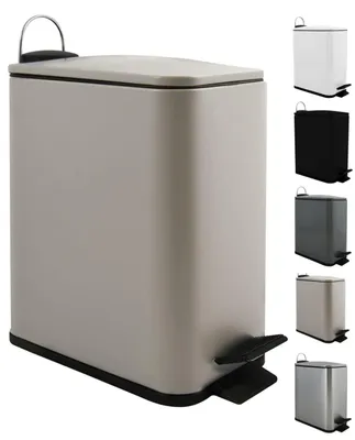 Obrázok produktu pre Kozmetický odpadkový kôš Spirella 5 l z nehrdzavejúcej ocele s mechanizmom Soft-close a vnútorným košom "Erik" Kúpeľňový odpadkový kôš Softclose taupe