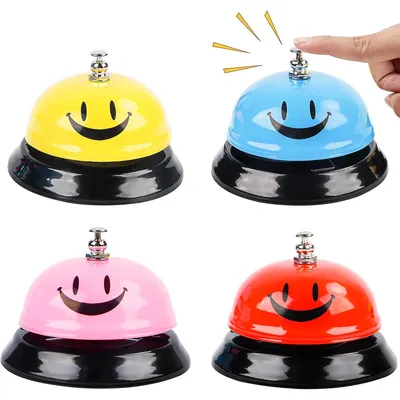 Produktbild von Tischglocken Set, 4er Pack mit Smiley-Gesicht,Druckauslöser Serviceglocken Lauter Serviceglocken für Hotel, Restaurant, Küche, Bars, Haustiere