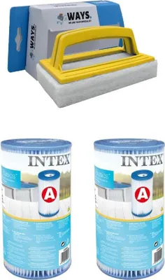 Produktbild von Intex - A-Filter - 2 Stück - Passend für Filterpumpe 28604GS/28638GS/28636GS & WAYS Scheuerbürste