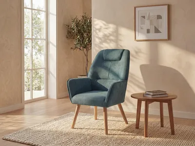 Produktbild von Gepolsterter Sessel in Marineblau - OSIMO