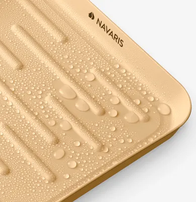 Produktbild von Navaris 3x Schuhabtropfschale Schuhmatte Ablage klein - Schuhablage 35x27x2,5cm mit erhöhtem Rand - Abtropfschale Bronze für Schuhe Regen Herbst