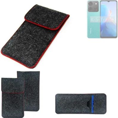 Produktbild von K-S-Trade Handy Schutz Hülle kompatibel mit Infinix Smart 7 Plus Schutzhülle Handyhülle Filztasche Pouch Tasche Case Sleeve Filzhülle dunkelgrau