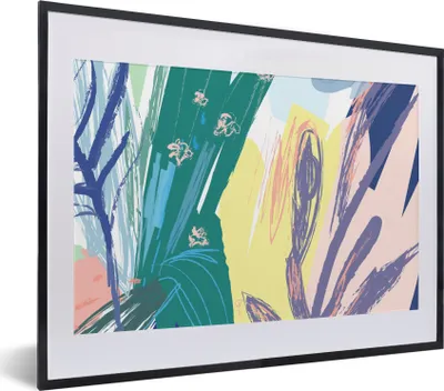 Produktbild von MuchoWow® Gerahmtes Poster Sommer - Farbe - Abstrakt 40x30 cm - Poster mit Schwarzem Bilderrahmen Wandposter Rahmen Foto Bilder - Bilderrahmen - Poster im Rahmen