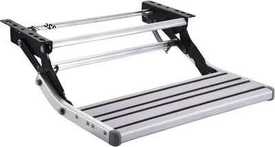 Produktbild von RV Klappbare Aluminium Trittstufe - Silber - 150 kg Tragkraft - Faltbare Camper Einstiegstreppe für Wohnmobil & Reisemobil