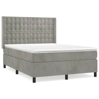 Obrázok produktu pre vidaXL Boxspring posteľ s matracom Svetlo sivá 140x200 cm Velvet