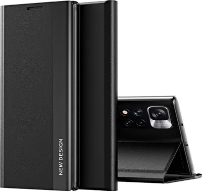 Image de Redmi Note 11 Pro+ Housse, mince en cuirPolyuréthanemagnétique rabat Stand Housse de protection pour Xiaomi Redmi Note 11 Pro / Note 11 Pro+ Noir