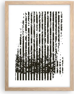 Produktbild von Gerahmtes Poster - Rahmen in heller Eiche - Abstraktion Schwarz Gürtel - 30x40 cm - Wand Bild - Wanddeko - Wandbilder - Kunstposter - Wandposter - Bilderrahmen - Bilder - Kunstdruck - P2NPA30x40-4855