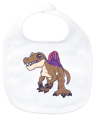 Produktbild von Huuraa Baby Lätzchen Spinosaurus Dinosaurier White Klettverschluss  Baumwolle Latz Geschenkidee