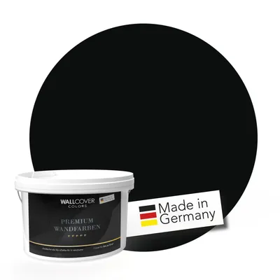 Produktbild von WALLCOVER Wandfarbe Schwarz Matt Black Night Hochdeckend 1L für 8 m²