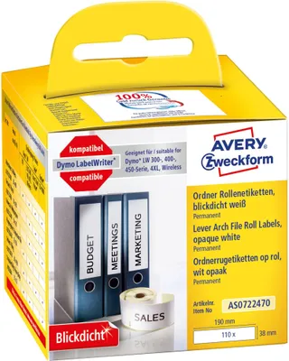 Produktbild von Rollenetiketten Ordnen 190x38mm VE=6x110St