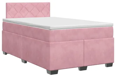 Produktbild von Boxspringbett mit Matratze mit Kopfteil Rosa 120 x 190 cm Samt