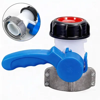 Produktbild von Kugelhahn für IBC Adapter – Container Klappenhahn DN50 (75 mm) – Absperrhahn als Auslaufhahn für Container, Regentonne, Kanister und 1000 L Wassertank