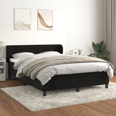 Productafbeelding van vidaXL Boxspringbed met matras, zwart, 140x190 cm, fluweel