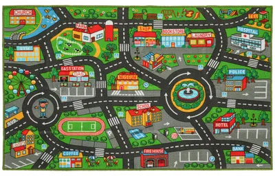 Obrázok produktu pre AIYAPLAY Detský hrací koberec 160 x 100 cm Koberec s motívom ulice do detskej izby