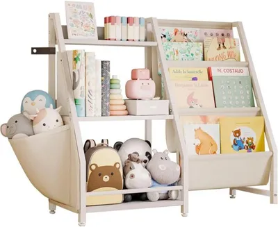 Produktbild von Unyqoos Kinderbuchenkast mit 3 Fächern zur Aufbewahrung und Organisation von Büchern in Kinderzimmern
