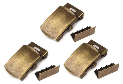 3 Gürtelschnalle mit Endstück altmessing