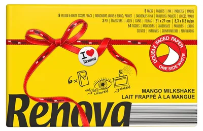 Immagine prodotto di RenoVA, fazzoletti tascabili al profumo di mango, confezione da 6, colore giallo