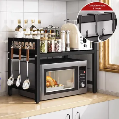 Obrázok produktu pre Elzusha – Rozšíriteľný organizér na mikrovlnnú rúru, 42-64 cm