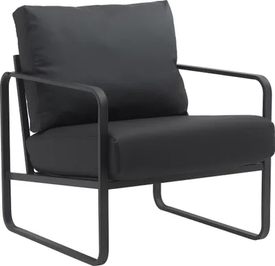 Produktbild von CLP Lounger Manea mit Metallgestell schwarz Kunstleder