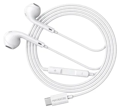 Produktbild von Mayaxess, USB-C Kopfhörer mit Mikrofon für iPhone 15, Weiß
