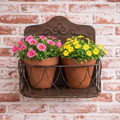 Produktbild von AltoBelli Wandkorb ZITA Metall Antik Braun 26x24 cm