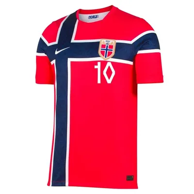 Immagine prodotto di #10 Ødegaard Maglia da casa della Norvegia per la Coppa del Mondo 2026, versione giocatore. TAGLIA:M
