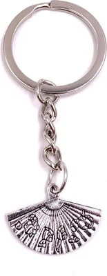 Produktbild von Onwomania Schlüsselanhänger Fächer Luft Sommer Silber Metall Anhänger Charm