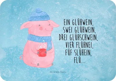 Produktbild von Mr. & Mrs. Panda magnet Schweinchen Glühwein - Eisblau - Geschenk, Weihnachtsmarkt, Notizhalter, Kühlschrankmagnet, haftmagnet, Spruch, zettelhalter, whiteboardmagnet