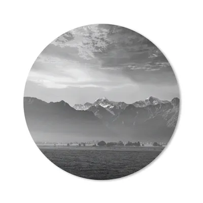 Produktbild von MuchoWow® Mauspad Mousepad Neuseeland - Feld - Schwarz - Weiß 20x20 cm - Mousepads - Maus Mat - Pad - Mausunterlage - Schreibtischmatte