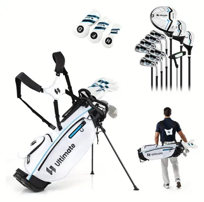 Productafbeelding van Complete Heren Golfset - Golfclubs Set - Golf Bag - Driver Fairway Hybrid - Irons Set - Lichtgewicht Stand Bag