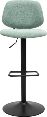 Produktbild von Miliboo - Barhocker im Design-Look mit Stoff in Samtoptik in Zeladongrün und schwarzes Metall BARNET (2er-Set)