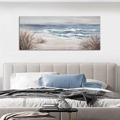 Obrázok produktu pre Nástenný plagát „Modré more“ 50 x 120 cm, tlač na plátne, dekorácia do obývačky a spálne
