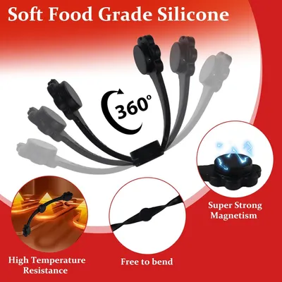 Zdjęcie produktu dla Paski magnetyczne do frytkownic bezolejowych - silikonowe - odporne na wysokie temperatury - uchwyty na papier do pieczenia do frytkownic bezolejowych - akcesoria do frytkownic bezolejowych - zapobiega przypalaniu