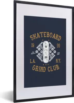Produktbild von MuchoWow® MuchoWow® Gerahmtes Poster Skateboard - Retro - Zitat 40x60 cm - Poster mit zchwarzem Bilderrahmen - Poster in Rahmen