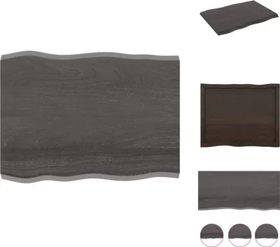 Produktbild von vidaXL Tischplatte 80x60x(2-4) cm Massivholz Behandelt Baumkante -  Tischplatten