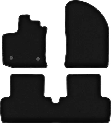 Produktbild von Wielganizator Velours-Autoteppiche – passend für Dacia Lodgy (Minivan, Bj. 2012-) – schwarz, passgenau, mit Befestigungen set 3 Stk.