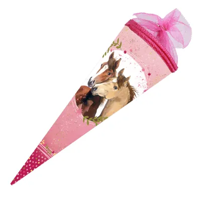 Produktbild von Nestler Schultüte 35 cm rund Tüll/Textilborte Coppenrath Pferdefreunde 2