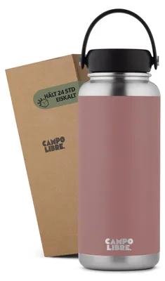 Edelstahl-Trinkflasche 1 l, Isolierflasche, auslaufsicher, spülmaschinengeeignet