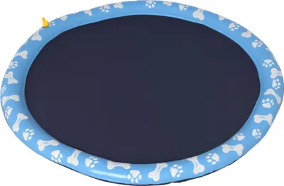 Produktbild von PawHut Hundepool, Planschbecken, mit Wasserdüse, rund, rutschfest, blau, Ø170 cm