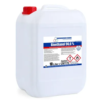 Produktbild von Ravensberger Chemie Bioethanol 96,6 % Premium Kaminbrennstoff für Tischkamin Ethanolkamin Brennstoff Gartenkamin und dekorative Feuerstellen - 10 L
