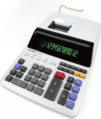 Produktbild von Sharp EL-2607LG, Desktop, Druckrechner, 12 Ziffern, Wechselstrom/Batterie, Schwarz, Weiß