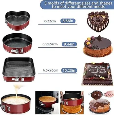 Produktbild von Bakvormen aus Edelstahl für Kuchen, 3 Stück