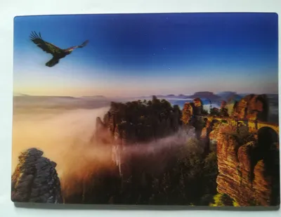 Produktbild von 3 D Ansichtskarte Elbsandsteingebirge, Postkarte Wackelkarte Hologrammkarte, Sachsen