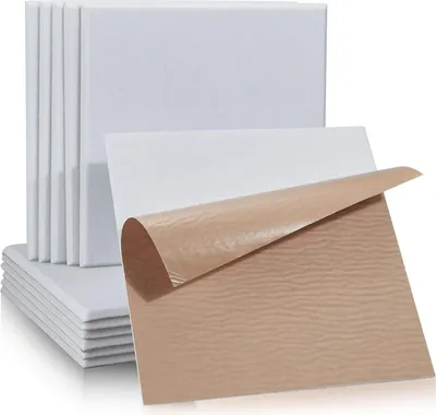 Obrázek produktu pro Čtvercové akustické panely, samolepicí, 12 kusů, zvuková izolace s vysokou hustotou, pro stropy, dřevo a dveře, akustický panel, zvukově izolační panely, akustický panel, 30 x 30 x 0,9 cm, bílý