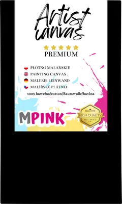 Produktbild von Leinwand auf Keilrahmen 100% Baumwolle grundiert 330 g/m² Schwarz 50X80 cm