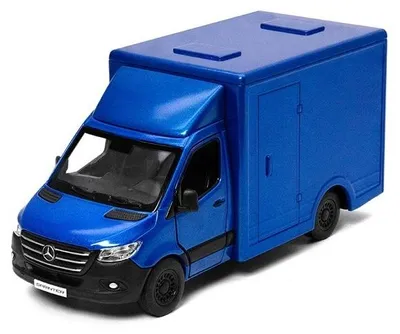Immagine prodotto di Mercedes Sprinter, scala 1:48, metallo e plastica, marca Kinsmart, colore blu
