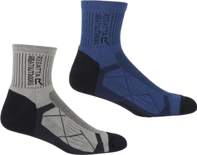 Produktbild von Regatta - "Active" ponožky pro muže - outdoorové (2 balení) RG10497 (39,5 EU - 42 EU) (námořnická modrá/ocelová barva)