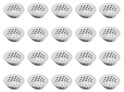 Zdjęcie produktu dla 20 sztuk okrągłych, białych, stalowych kratka wentylacyjna o średnicy 29 mm